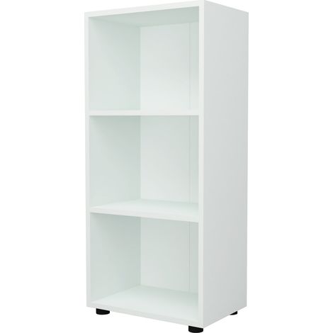 Libreria di design per soggiorno scaffale stile originale con 3 livelli 108 x 49 x 30 cm bianco 030006515