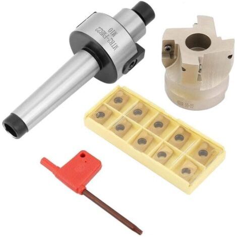 Heavy CNC Kit de coupe de fraisage MT2-FMB22 Face Mill Holder + 400R-50-22 CNC Lather End Fraise + 10pcs APMT1604 CNC Lame en alliage dur (1/4)