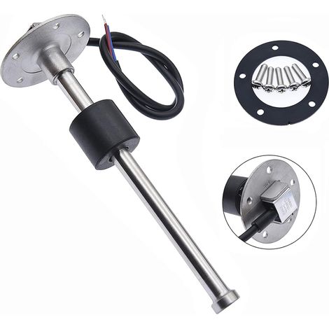 Sensor de nivel de combustible, sensor de nivel de agua para embarcaciones, unidad de acero inoxidable 316, conector de 5 orificios para indicador de nivel de agua y combustible (450 mm). (1/5)