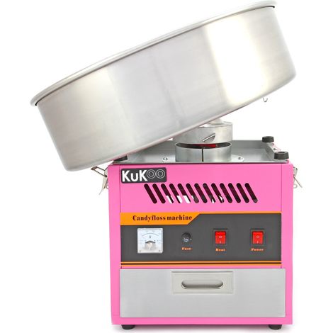 Máquina de algodón de azúcar eléctrica estilo retro para carnaval, fiesta infantil, noche de cine, regalo dulce, recipiente con bisagra de acero inoxidable, termostato