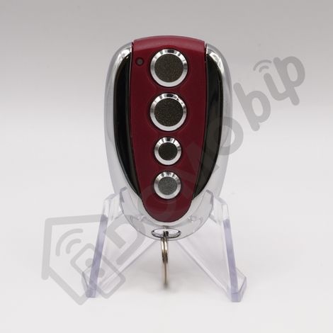 DOITRAND TC4RE - Émetteur rouge et chrome pour portail/garage 433 MHz à 4 boutons - Codage : Rolling Code (1/5)