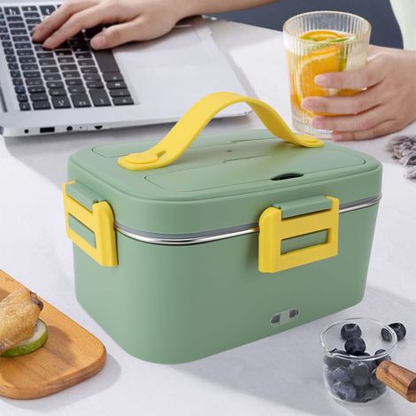 Scatola riscaldante elettrica portatile da 1,8 litri, riscaldamento circolare a 360°, contenitore lavabile in acciaio inox SUS304, macchina per cucinare, fornello elettrico, ideale per viaggi/ufficio, (1/4)