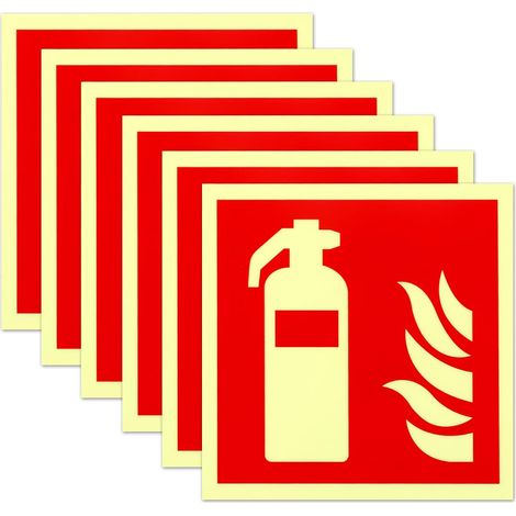 Panneau extincteur 15 x 15 cm Autocollant extincteur luminescent en PVC Autocollant extincteur Indication de protection incendie selon ISO pour divers lieux publics (1/5)