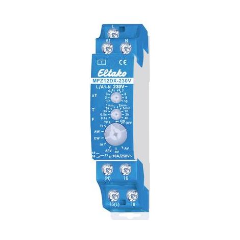 ELTAKO 23001007 MFZ12DX-230V RELAIS TEMPORISÉ 230 V/AC 1 PC(S) PLAGE TEMPORELLE: 0.1 - 14400 S 1 INVERSEUR (RT)