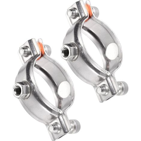Set di 2 staffe regolabili in acciaio inox 304 per tubi, staffe di fissaggio a parete e soffitto per tubi da 48-51 mm, morsetti resistenti e supporti metallici per tubi. (1/5)