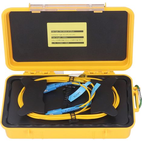 OTDR-Startkabelbox 1310 nm 1550 nm Singlemode SC‑UPC zu SC‑UPC Glasfaser-Testverlängerungskabelbox (1/5)