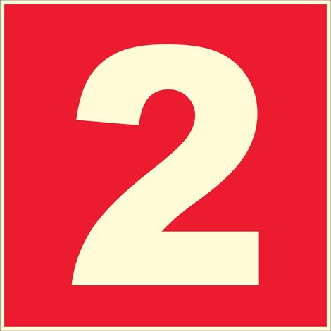 N°2 photoluminescents - 200x200mm - Rigide Rouge - 4036861