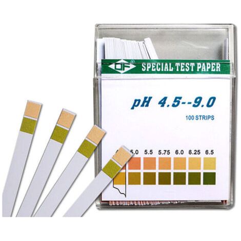 QORVA
-Bandelettes de test de pH 100 pièces, papier de test tournesol, plage de mesure 4,5-9, papier indicateur universel, test d'acidité pour aquariums, eau potable,de