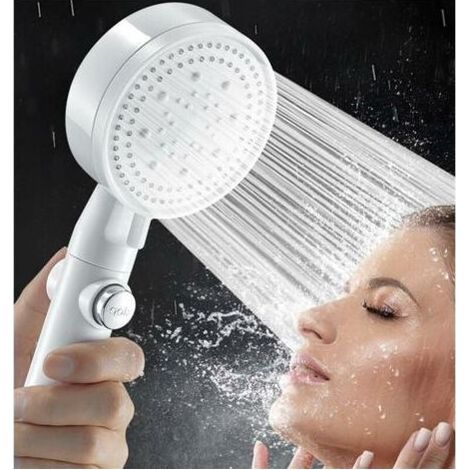 Pommeau de Douche à Haute Pression Blanc économie d'eau, Douchette Douche Salle de Bain Réglable à 6 Modes, Pommeau de Douche Anti Calcaire (1/5)