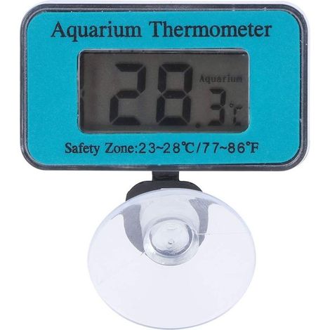 Thermomètre aquarium numérique LCD – étanche – ventouse – submersible – terrarium eau (1/5)