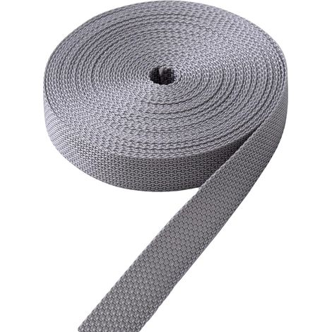 Sangle pour Volet Roulant en Polypropylène Super Résistante - 7,5 m de Longueur - Fabriqué en Italie - Corde pour Fenêtres et Portes - Largeur 20 mm - Couleur Gris (1/2)