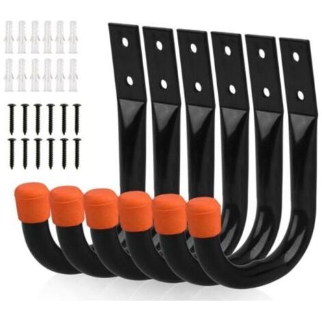BUNTHAUS Crochets de rangement robustes pour garage, support mural universel, support mural en U, crochets à suspendre pour vélo, chaise, échelle, tuyau, outils, abri de jardin