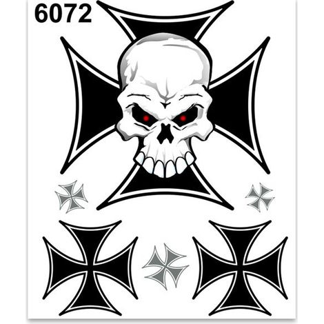 Adesivi Stickers Standard Croce Teschio 10 x 12 cm (1/4)