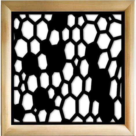 ALVEARE - Moduli Decorativi in Legno e PVC - Colore: nero - Misura: 48x48 cm (1/4)