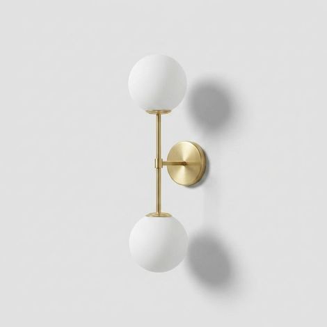 Applique murale Ferretti dorée 55cm 40W métal verre (1/5)