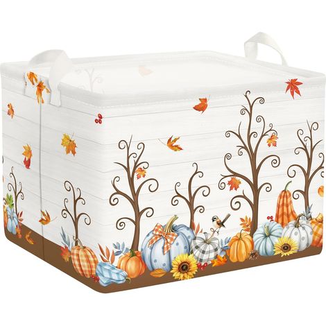 Panier Rangement Automne pour Thanksgiving Corbeille Linge Potiron (1/5)