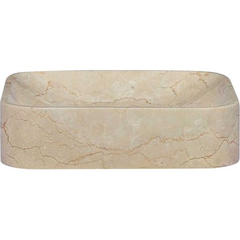 Maison Exclusive - Waschbecken Creme 40x40x10 cm Marmor (1/5)