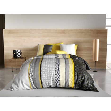 Housse de couette 240x220 Lumi + 2 taies 100% coton 57 fils (1/3)