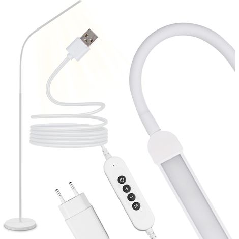 LED-Stehleuchte 14 W, Farbtemperatur dimmbar, Höhenverstellung, LONGA 2, Weiß, LUMILED (1/5)