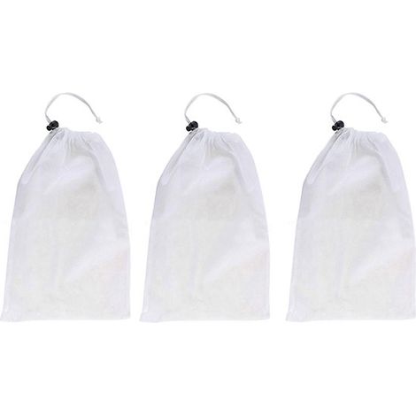 Sac d'aspirateur de piscine - Lot de 3 - Sacs de collecte - Filtre à poussière - Filets de nettoyage - Avec cordon - Écumoire - Universel - Remplacement du sac d'aspirateur de piscine - Pour le nettoy (1/5)