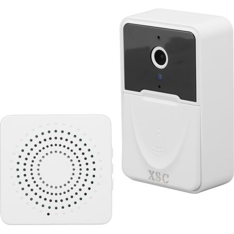 Sonnette vidéo sans fil ABS 1000 mAh WiFi intelligente avec surveillance vidéo et vocale et commande à distance (sonnerie intégrée) pour la maison (1/5)