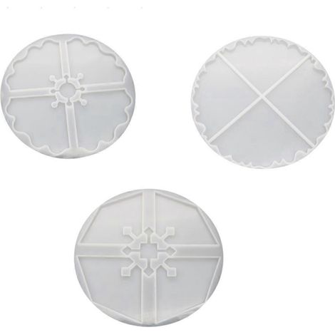 3-teiliges DIY-Set für unregelmäßige Untersetzer aus Kristall-Epoxidharz mit hochglänzendem UV-Schutz und Silikonform zur Herstellung von Anhängern