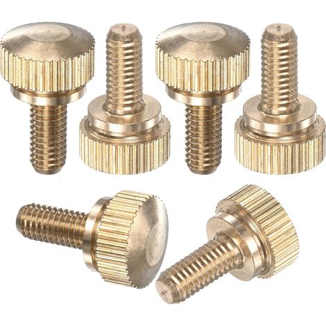 Schulterschrauben aus Messing – 6 Stück – M5x10 mm Rundkopf mit Rändelung – Präzisionsbefestigung für Elektronik – PC-Reparatur – goldfarben (1/5)
