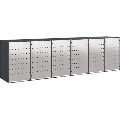 Wagenmüllbehälter für 6 Behälter 408 x 77,5 x 115,5 cm Stahl vidaXL