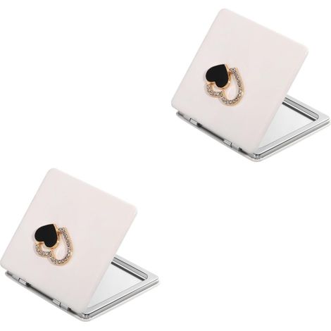 Lot De 2 Mini Miroirs De Maquillage Portables Et Compacts Haute Définition (1/5)