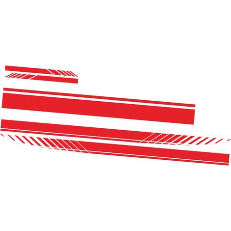 5 pièces universel rouge voiture de course carrosserie côté rayure jupe toit capot autocollant autocollant pour toutes les voitures PVC (1/5)