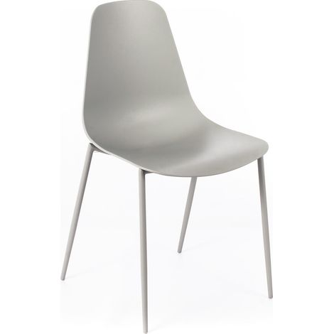4x Sedia in polipropilene grigio chiaro 49x48,5x88h cm (1/5)