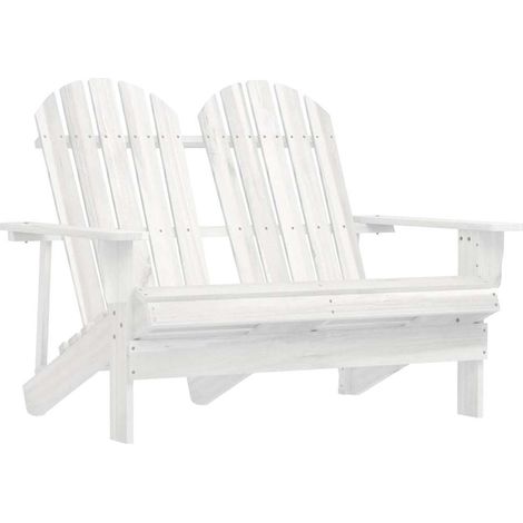 Silla Adirondack de jardín 2 plazas madera de abeto blanco vidaXL (1/5)