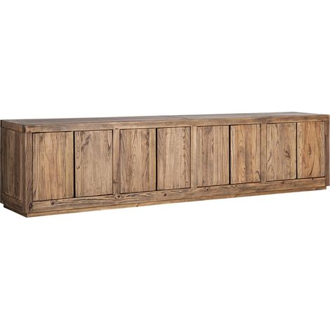 Meuble TV contemporain en bois d'orme finition marbrée marron - Marron bois d'orme marbré (1/5)