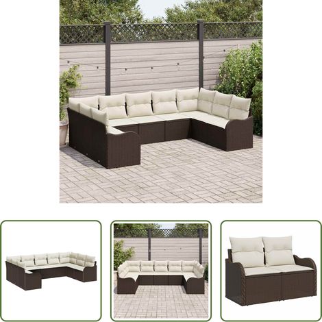 Terrassensofa - Gartensofa-set Braun Poly-Rattan (1/5)