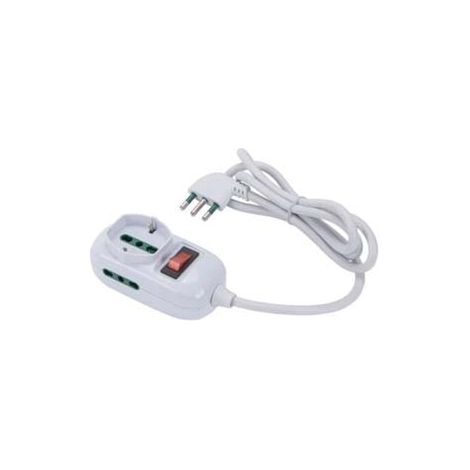 MULTIPRESA 3 POSTI BIPASSO + 1 SCHUKO CON INTERRUTT LINEA TRIAX BIANCA- - bianca 421454 - 2 pezzi FANTON