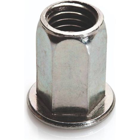 100 Ecrous à Sertir Hexagonaux Tête Plate GOFIX M10 x 18 mm - Acier - D-Work