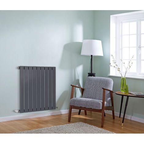 NRG Flat Panel Radiator Designer Column Bathroom Central Heating Anthracite Single 600x612mm