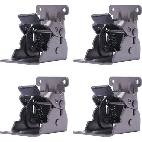 HAUTOUR Lot de 4 charnières de pieds de table pliables à 90° en acier  Lot de 4 charnières pliantes autobloquantes en acier - Charge maximale de 200 kg - Peu encombrant - Angle réglable de 0 à 90° (1/5)