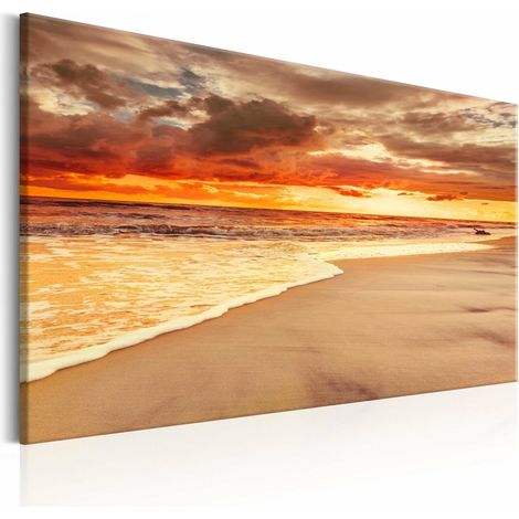 Tableau plage beau coucher de soleil II - 120 x 80 cm (1/4)