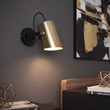 Applique murale orientable en aluminium noir et doré (1/4)