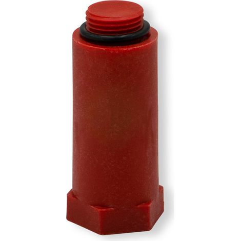 Kunststoff Baustopfen rot mit Kunststoff Gewinde 1/2'' und O-Ring