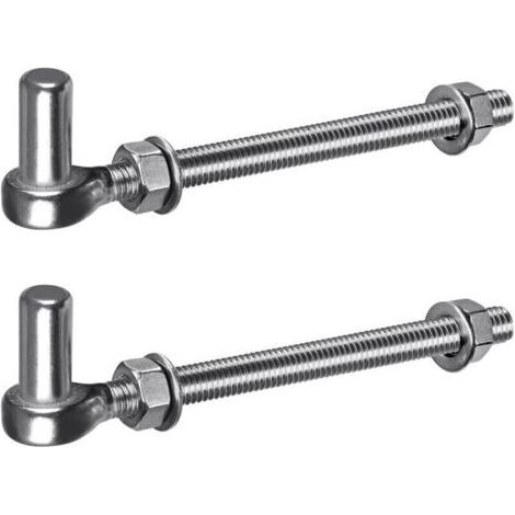 M12 Torscharnier, 2 Stück, robuste 16-mm-Ösen, Metallhaken zum Aufhängen von Gartentoren, Holzzäunen und Einfahrten, Tragkraft: 20 cm (440 lbs). (1/5)