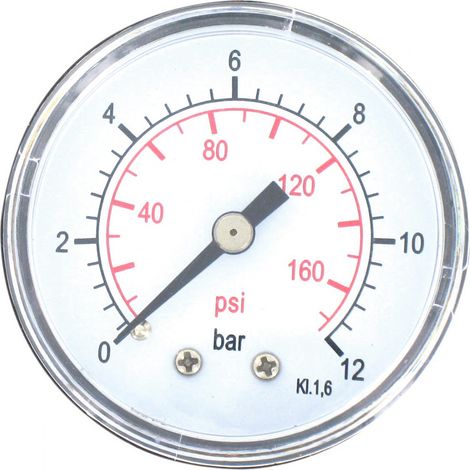Manomètre 12 bar  axial 50