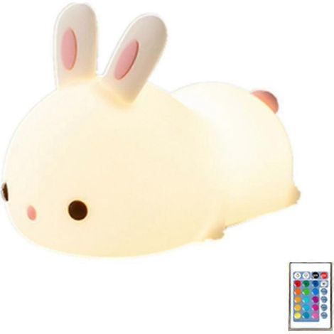 Veilleuse Lapin, Veilleuse Bb, Veilleuse Enfants Rechargeable, Veilleuse LED Baby Touch, Veilleuse Portable Silicone Fille Garon Adulte, Cadeau Bb (1/5)