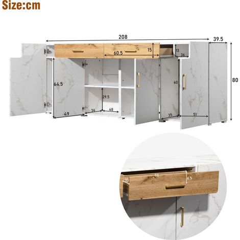 Möbelstück aus Stoff in Weiß 208 x 39.5 x 80 cm HOMAIRE (1/5)