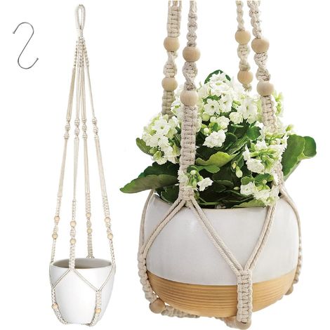1 pièce 90 cm Suspension Plante Macramé Corde, Pot Suspendu (1/5)