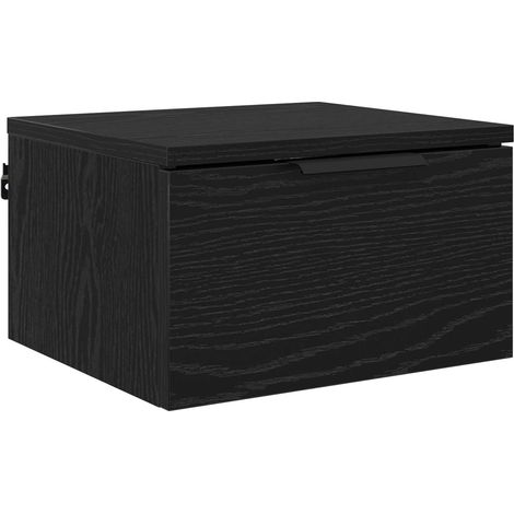 Armario de Noche con cajón Roble Negro 34 x 30 x 20 cm vidaXL