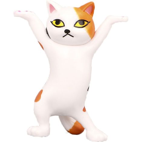 Soporte para auriculares u objetos decorativos con forma de gato, bonito portalápices blanco con forma de orejas de gato para la oficina o el salón [Soporte Gato Blanco] (1/5)