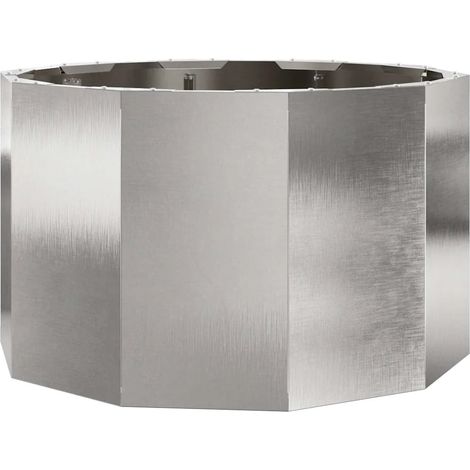 Jardinière ronde moderne extérieure 60 x 60 x 35 cm assise solide style contemporain en acier inoxydable argent (1/5)