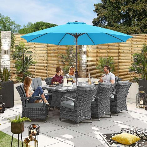 Sonnenschirm Gartenschirm Marktschirm Bespannung Türkis 270cm (1/5)